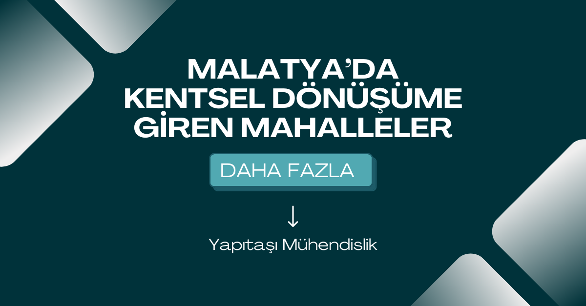 Malatya'da Kentsel Dönüşüme Giren Mahalleler